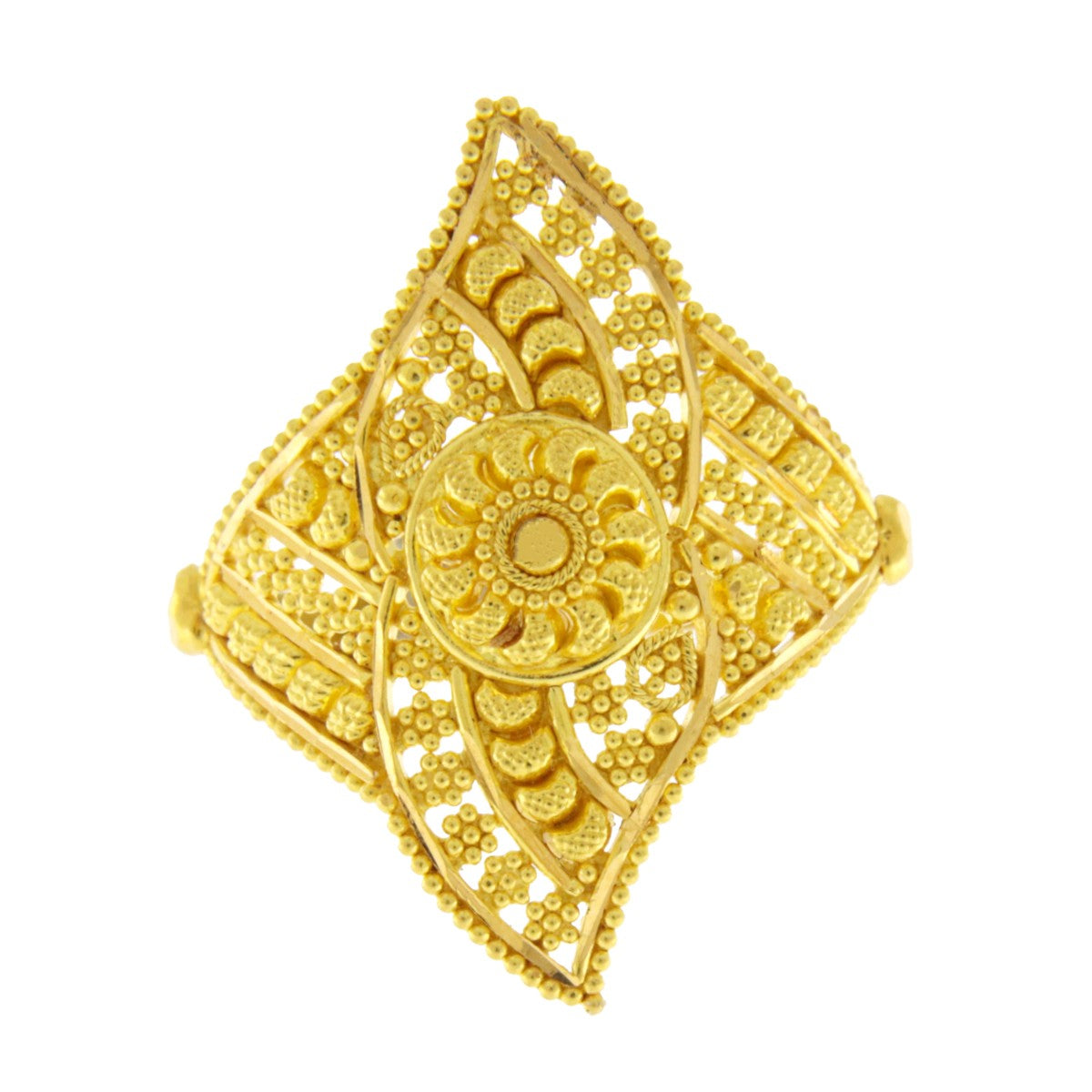 22ct Gold Sunburst Filigree Ring - PB21772