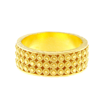 22ct Gold Textured Rope Pattern Wedding Band - PB21777