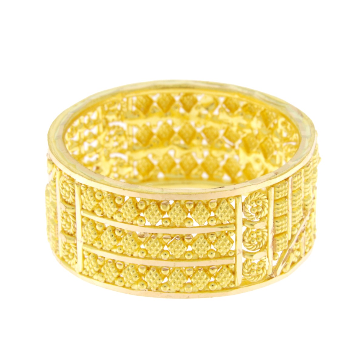 22ct Gold Wide Filigree Wedding Band - PB21785