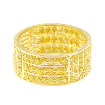 22ct Gold Wide Filigree Wedding Band - PB21785