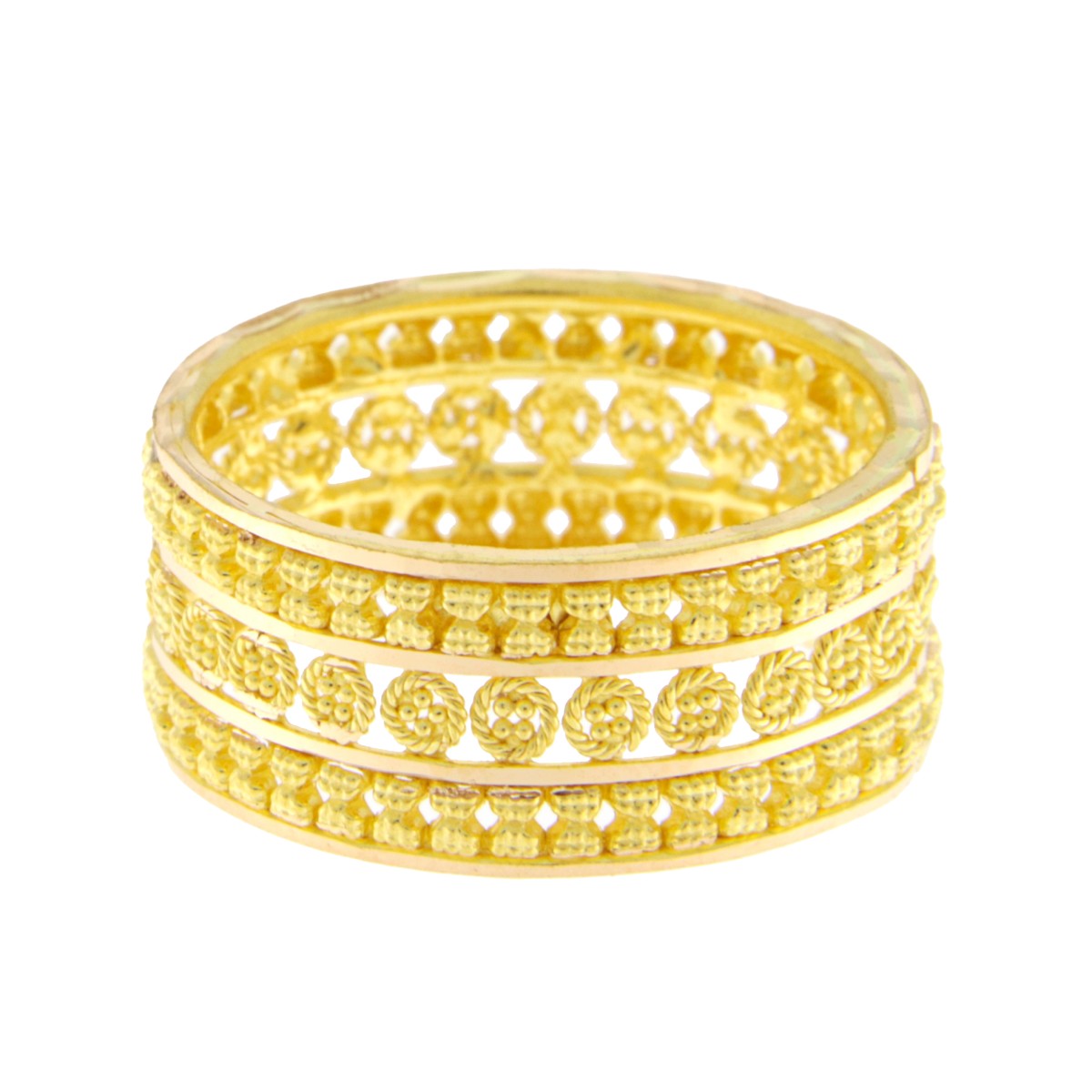 22ct Gold Floral Twist Wedding Band - PB21789