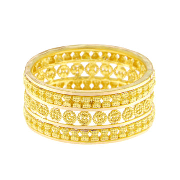 22ct Gold Floral Twist Wedding Band - PB21789