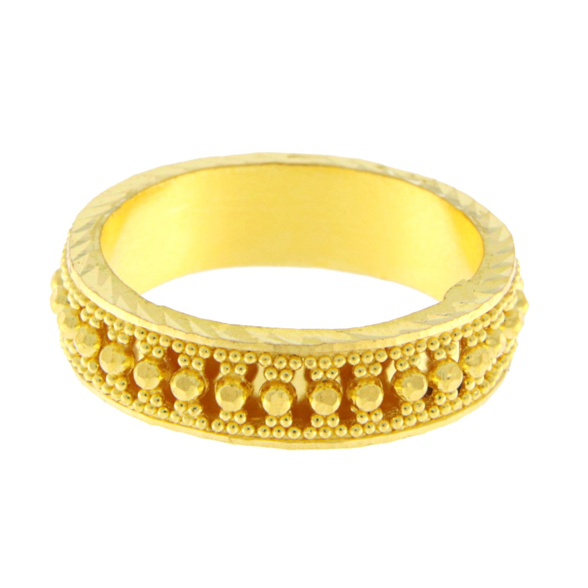 22ct Gold Beaded Pattern Wedding Band - PB21794