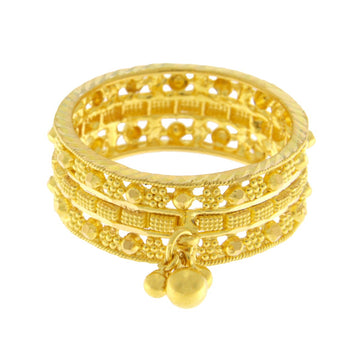 22ct Gold Wedding Band with Dangling Charms - PB21796