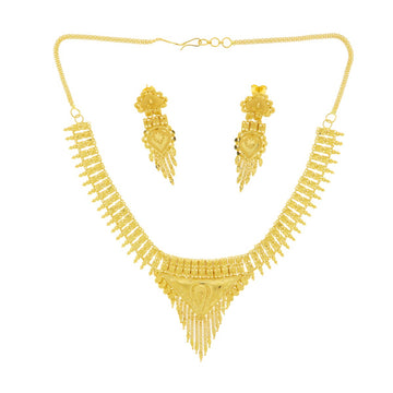 22ct Gold Statement Necklace & Earrings Set - A121818