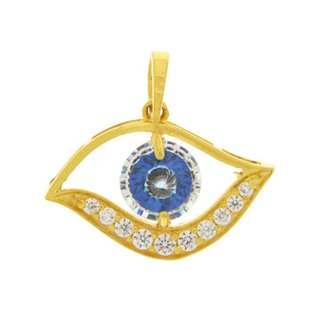 22ct Gold Openwork Evil Eye Pendant with CZ - A121823