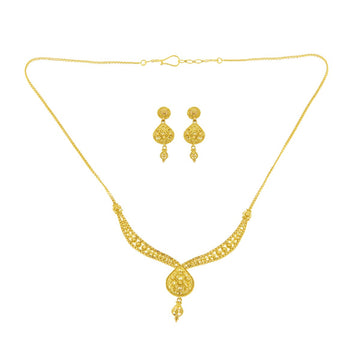 22ct Gold Filigree Necklace Set with Earrings - PB21840