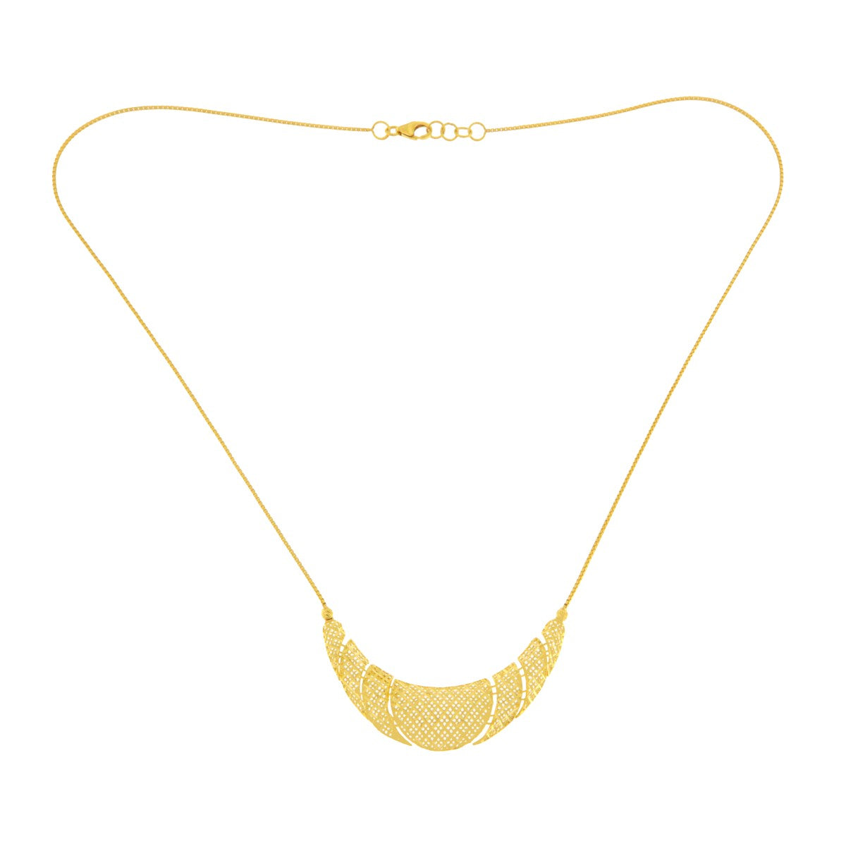 22ct Gold Filigree Crescent Necklace - PB21863