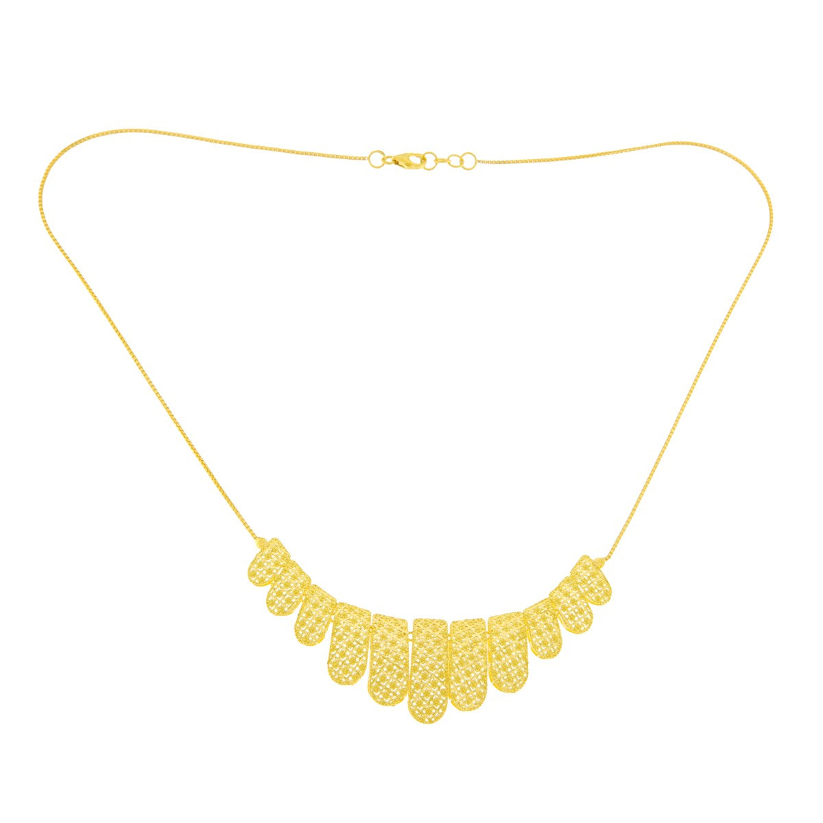 22ct Gold Filigree Fan Necklace - PB21864