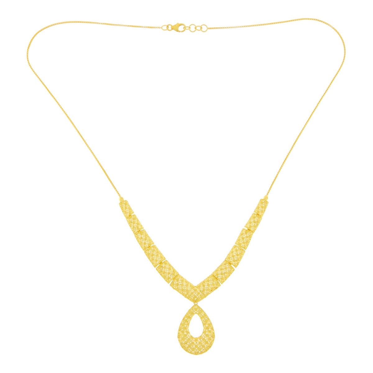 22ct Gold Teardrop Pendant Necklace - PB21866
