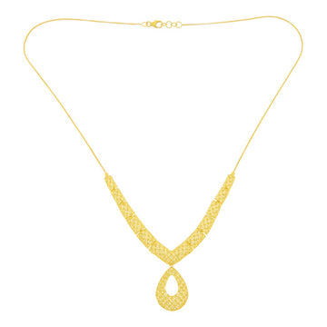 22ct Gold Teardrop Pendant Necklace - PB21866