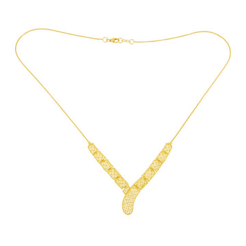 22ct Gold Filigree V Shaped Necklace - PB21867