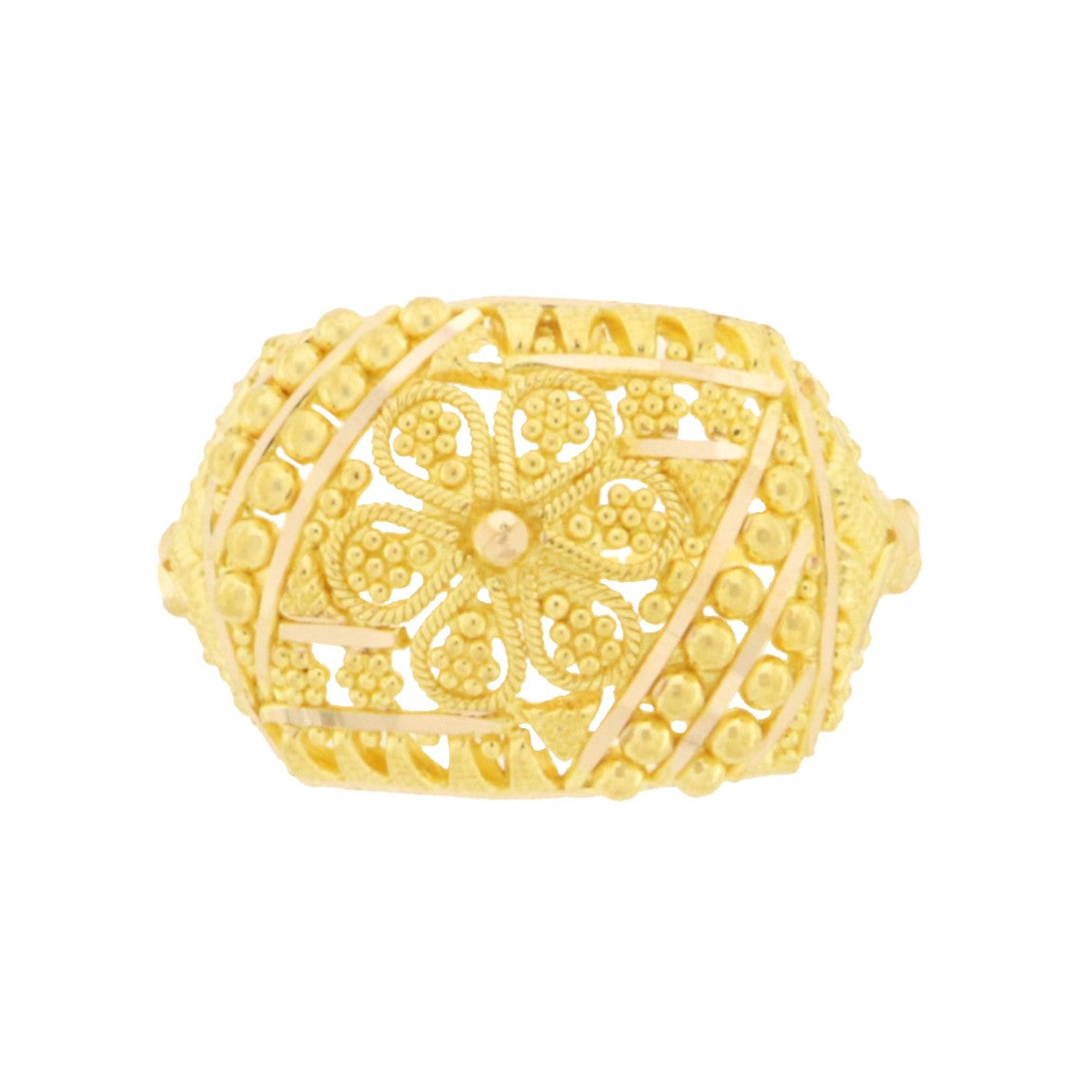22ct Gold Filigree Floral Ring - A121901