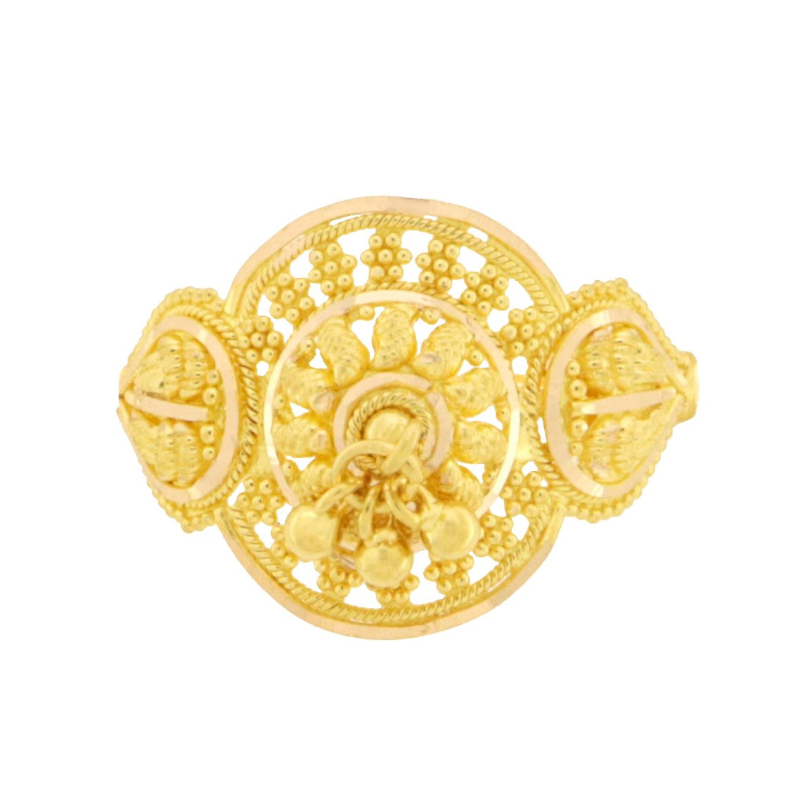 22ct Gold Filigree Ring with Dangling Detail - A121913