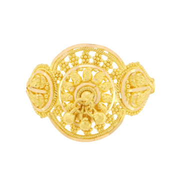 22ct Gold Filigree Ring with Dangling Detail - A121913