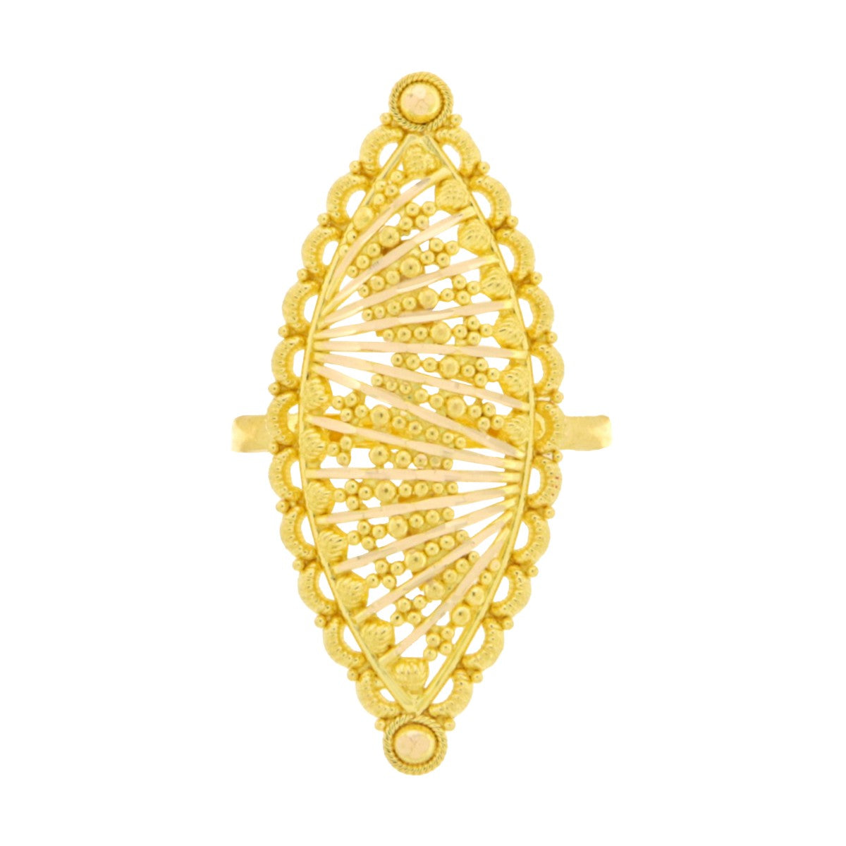 22ct Gold Marquise Filigree Ring - A121915