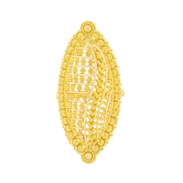 22ct Gold Marquise Leaf Filigree Ring - A121916