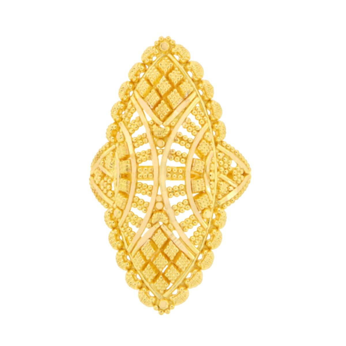 22ct Gold Marquise Filigree Statement Ring - A121917