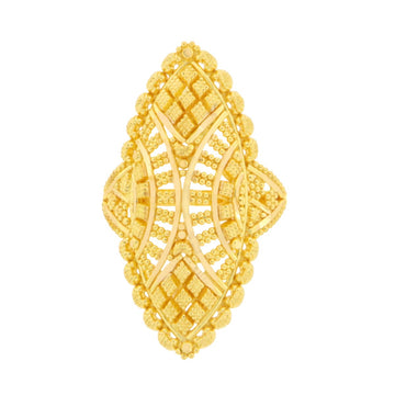 22ct Gold Marquise Filigree Statement Ring - A121917