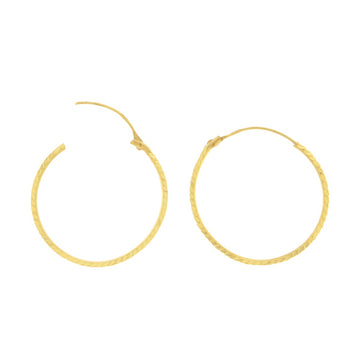 22ct Gold Textured Small Hoop Earrings - A121926