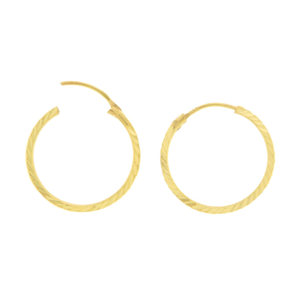 22ct Gold Twisted Small Hoop Earrings - A121928