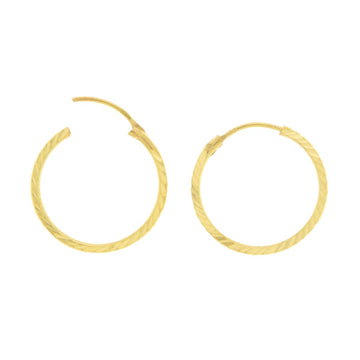 22ct Gold Twisted Small Hoop Earrings - A121928