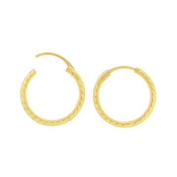 22ct Gold Textured Huggie Hoop Earrings - A121931