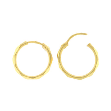 22ct Gold Faceted Huggie Hoop Earrings - A121936