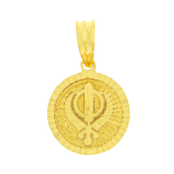22ct Gold Khanda Round Pendant - A121952