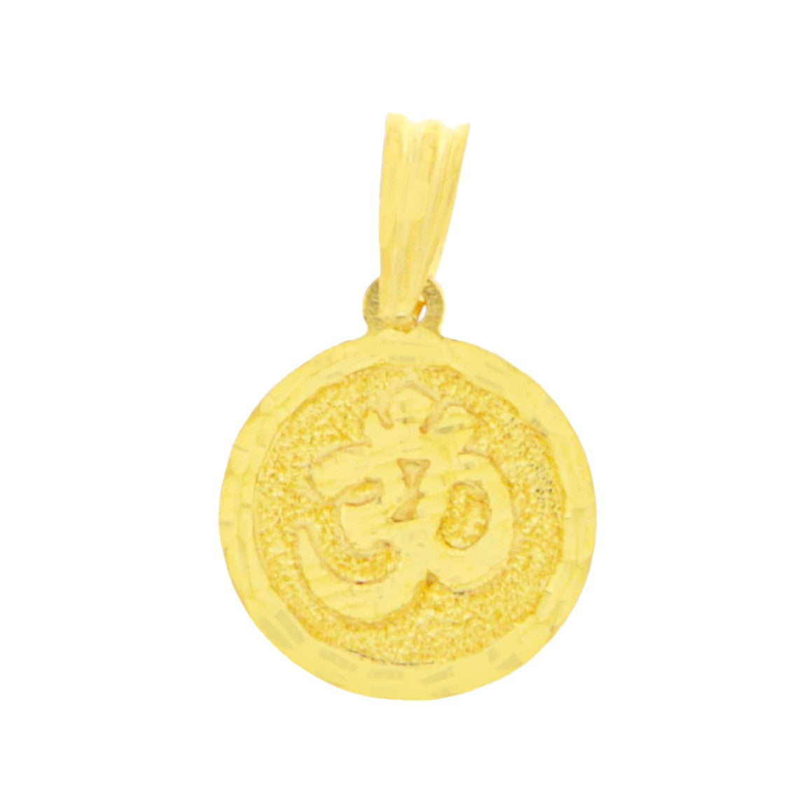 22ct Gold Om Round Pendant - A121954