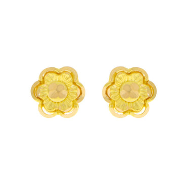 22ct Gold Petal Design Stud Earrings - A121980