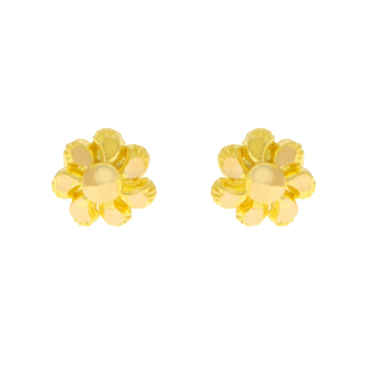 22ct Gold Polished Flower Stud Earrings - A121995