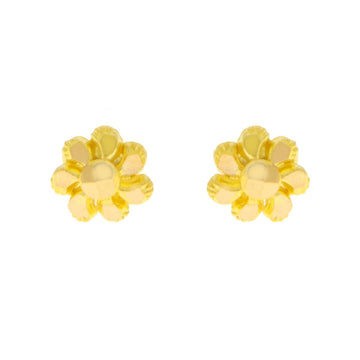22ct Gold Polished Flower Stud Earrings - A121995