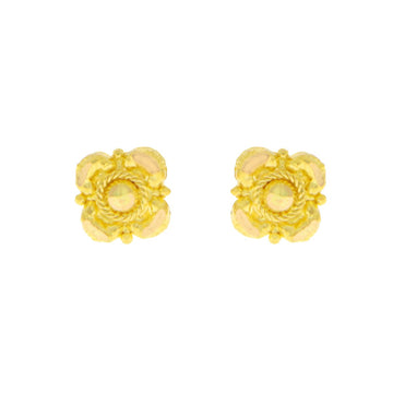 22ct Gold Petite Floral Stud Earrings - A121999