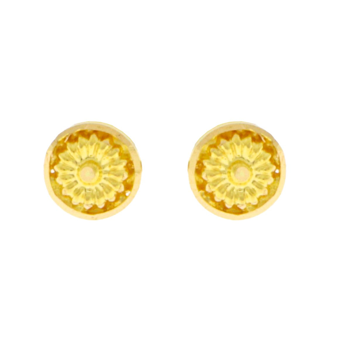22ct Gold Floral Stud Earrings - A122006