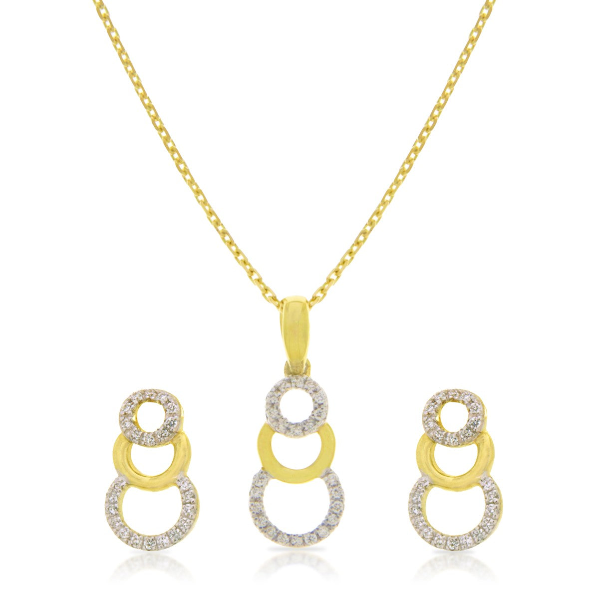 18ct Gold 0.13ct Diamonds Pendant Set - A122070