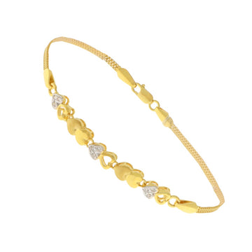 22ct Gold Heart Link Bracelet - A122188