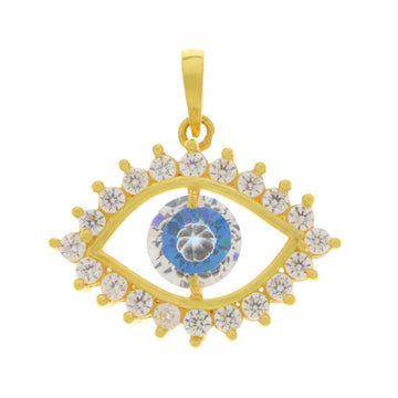 22ct Gold Evil Eye Pendant with Cubic Zirconia - A122227