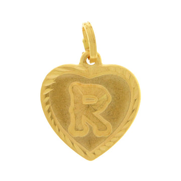 22ct Gold Heart Pendant with Engraved Letter R - A122229