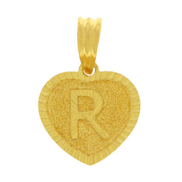 22ct Gold Heart R Pendant - A122241