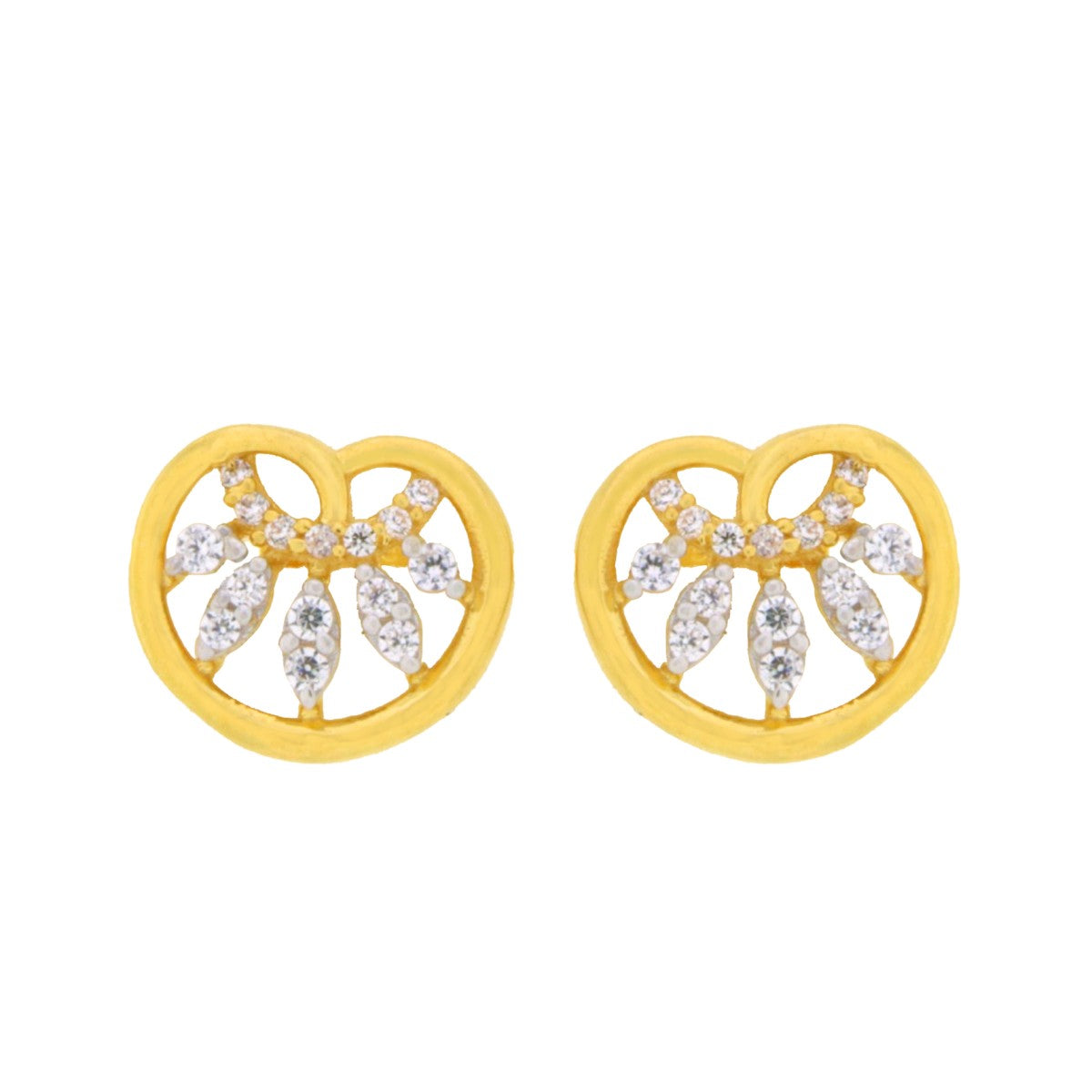 22ct Gold Heart Design Earrings - A122274