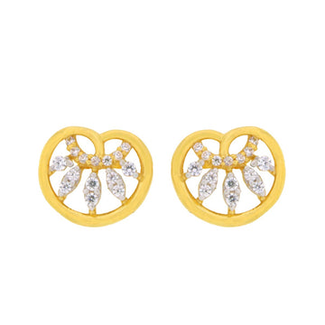 22ct Gold Heart Design Earrings - A122274