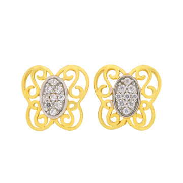 22ct Gold Oval Stud Earrings - A122275