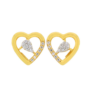 22ct Gold Heart and Teardrop Earrings - A122276