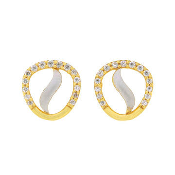22ct Gold Round Swirl Stud Earrings - A122281