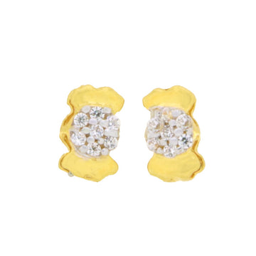 22ct Gold Sparkling Cluster CZ Stud Earrings - A122285