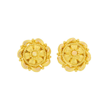 22ct Gold Traditional Floral Stud Earrings - A122286