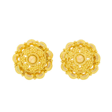 22ct Gold Traditional Floral Stud Earrings - A122294