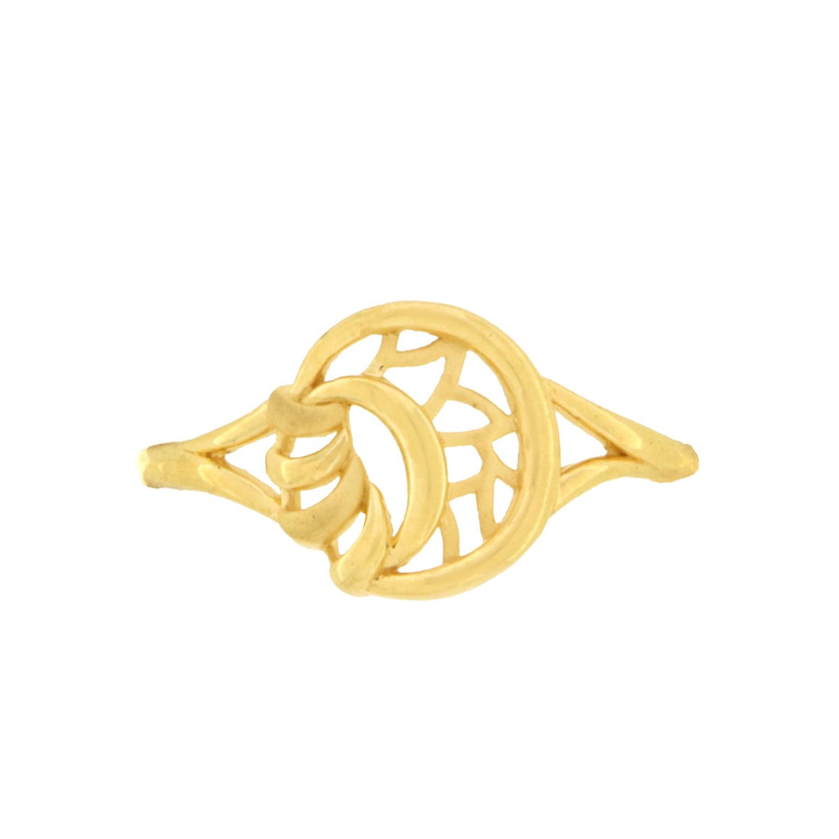 22ct Gold Cut-Out Circle Ring - A122357