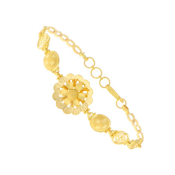 22ct Gold Floral Medallion Bracelet - A122379